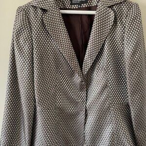 Jones of New York  Collection VTG Jacket - metallic taupe/black/cream - size 10